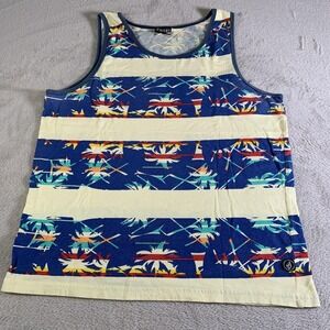 VTG Volcom Shirt Mens Small Multicolor Graphic Tropical Palm Tank Top Beach Surf